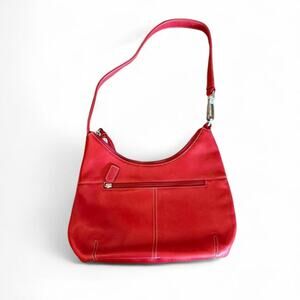 Elegant Red Leather Shoulder Bag